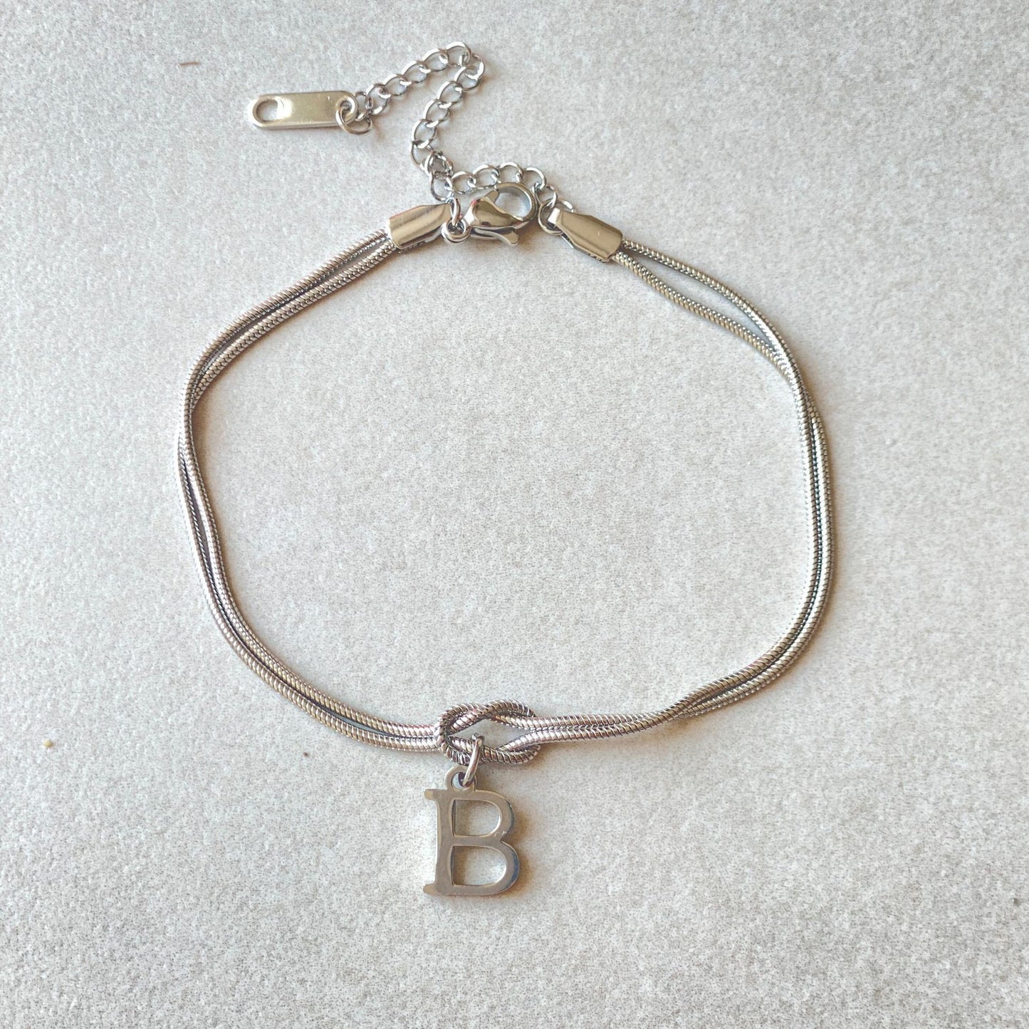 Initial Love Knot Bracelet
