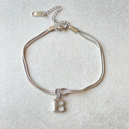 Initial Love Knot Bracelet