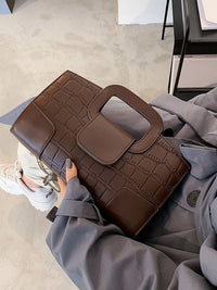 Croc-Embossed Chain Crossbody Bag