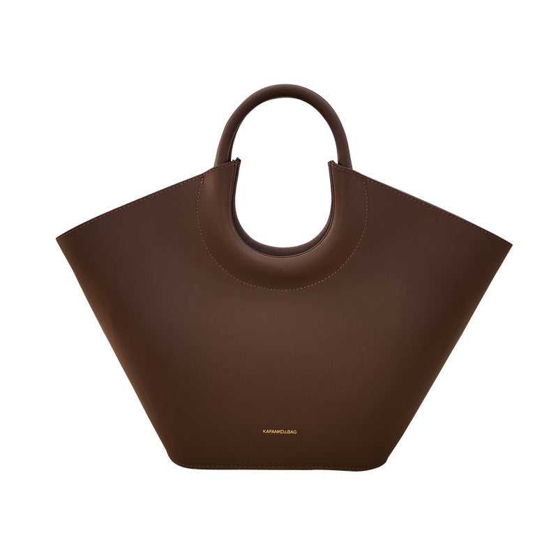 AriaLuxe French Maison Basket Tote - Cowhide Leather Vegetable Style