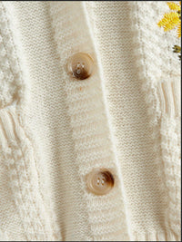 Belle Fleur Embroidered Open Knit Cardigan