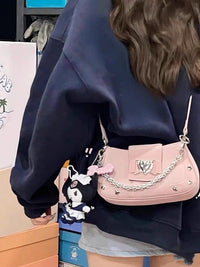 The Roxy Y2K Croc Baguette Bag — Chain Underarm Crossbody