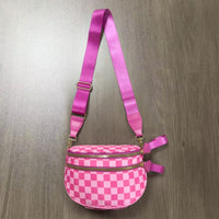 Checkerboard Pattern Crossbody Shell Bag
