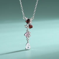 Sterling Silver Zircon Necklace and Earring Set