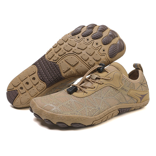 Breathable Five - Water Sports Shoes in tan with textured sole and lace-up design, ideal for water activities.