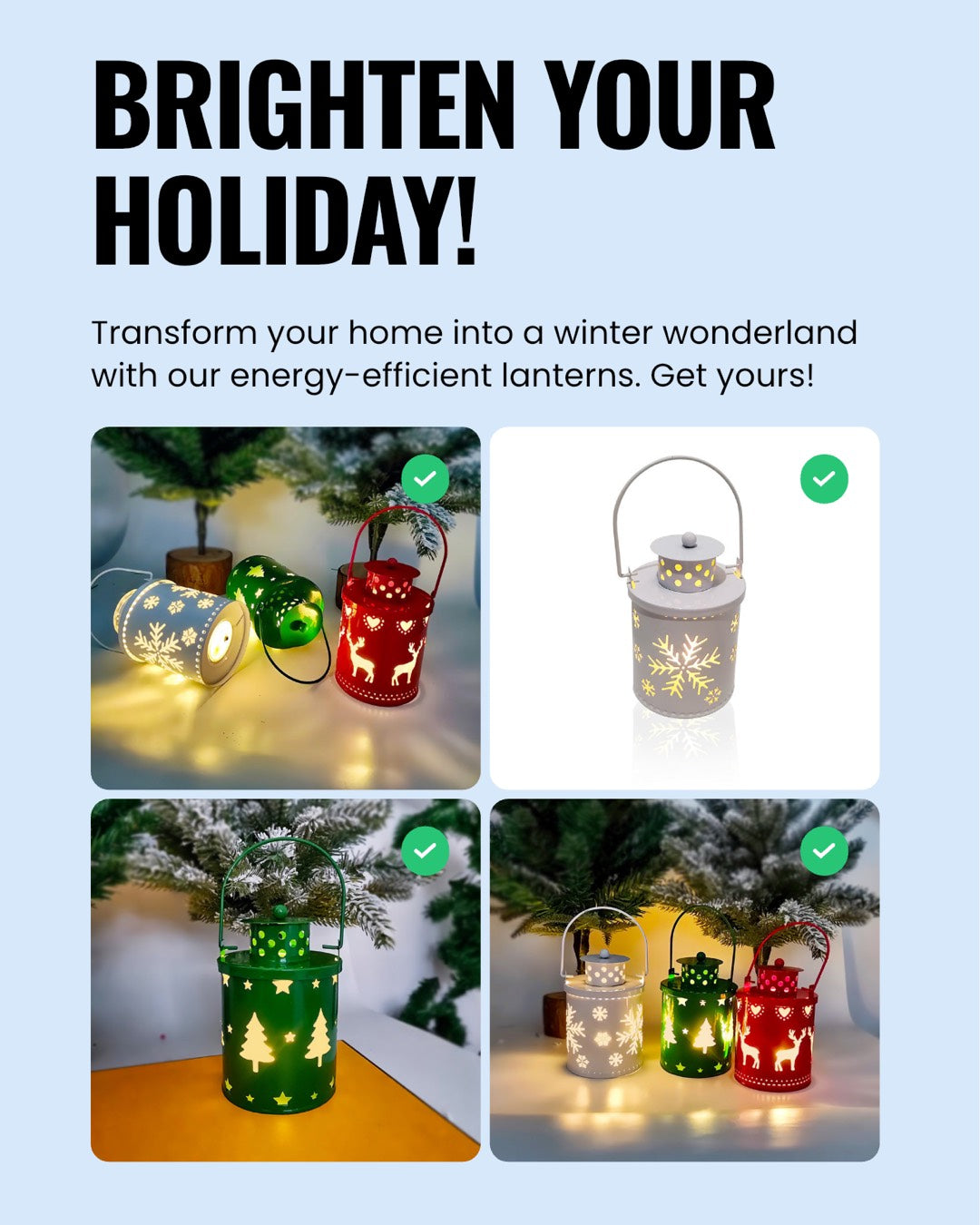Christmas Glow Lanterns – Cozy LED Candle Lights for Winter Nights