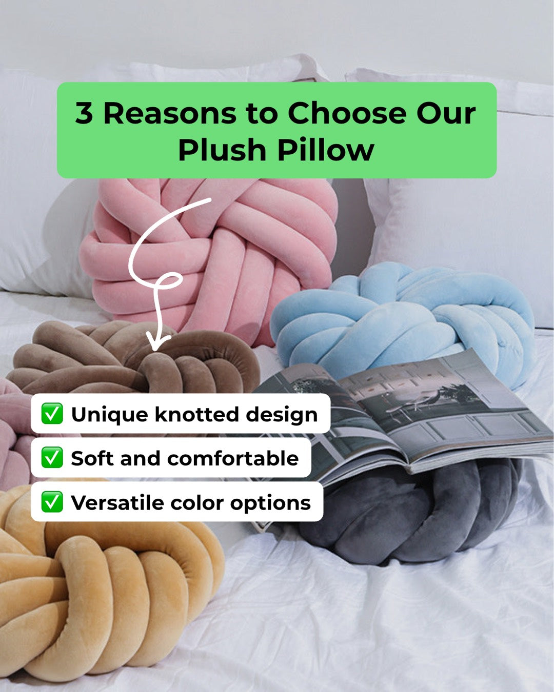 Nordic Knot Plush Pillow