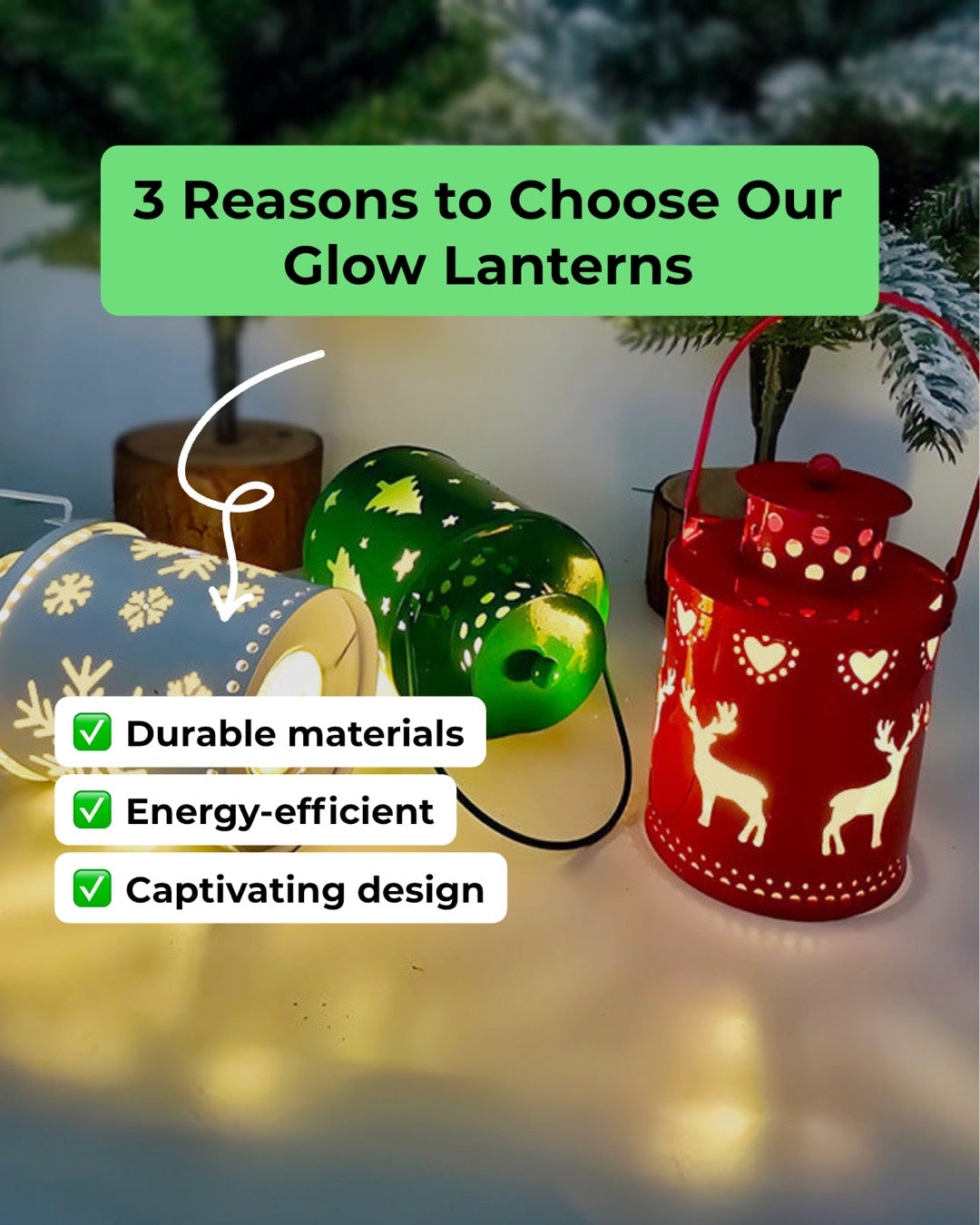 Christmas Glow Lanterns – Cozy LED Candle Lights for Winter Nights