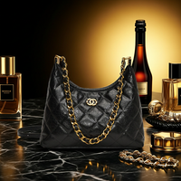 AriaLuxe Petite Armpit Bag - Quilted Chain Crossbody in Classic Colors
