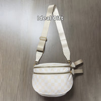 Checkerboard Pattern Crossbody Shell Bag