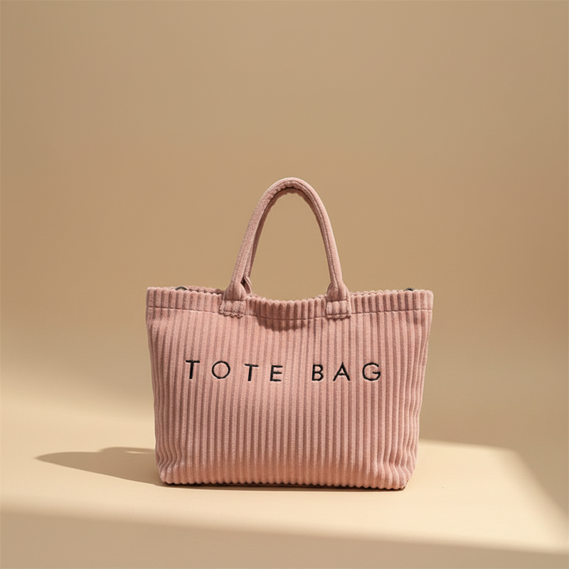 Corduroy Tote & Crossbody Bag