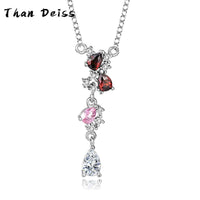 Sterling Silver Zircon Necklace and Earring Set