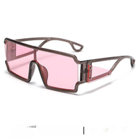One-Piece Shield Sunglasses – Oversized Square Wraparound Frame