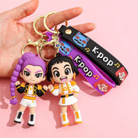 Anime Character Keychain with Gold Buckle