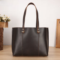 Retro Elegance First-Layer Cowhide Multi-Carry Tote Bag