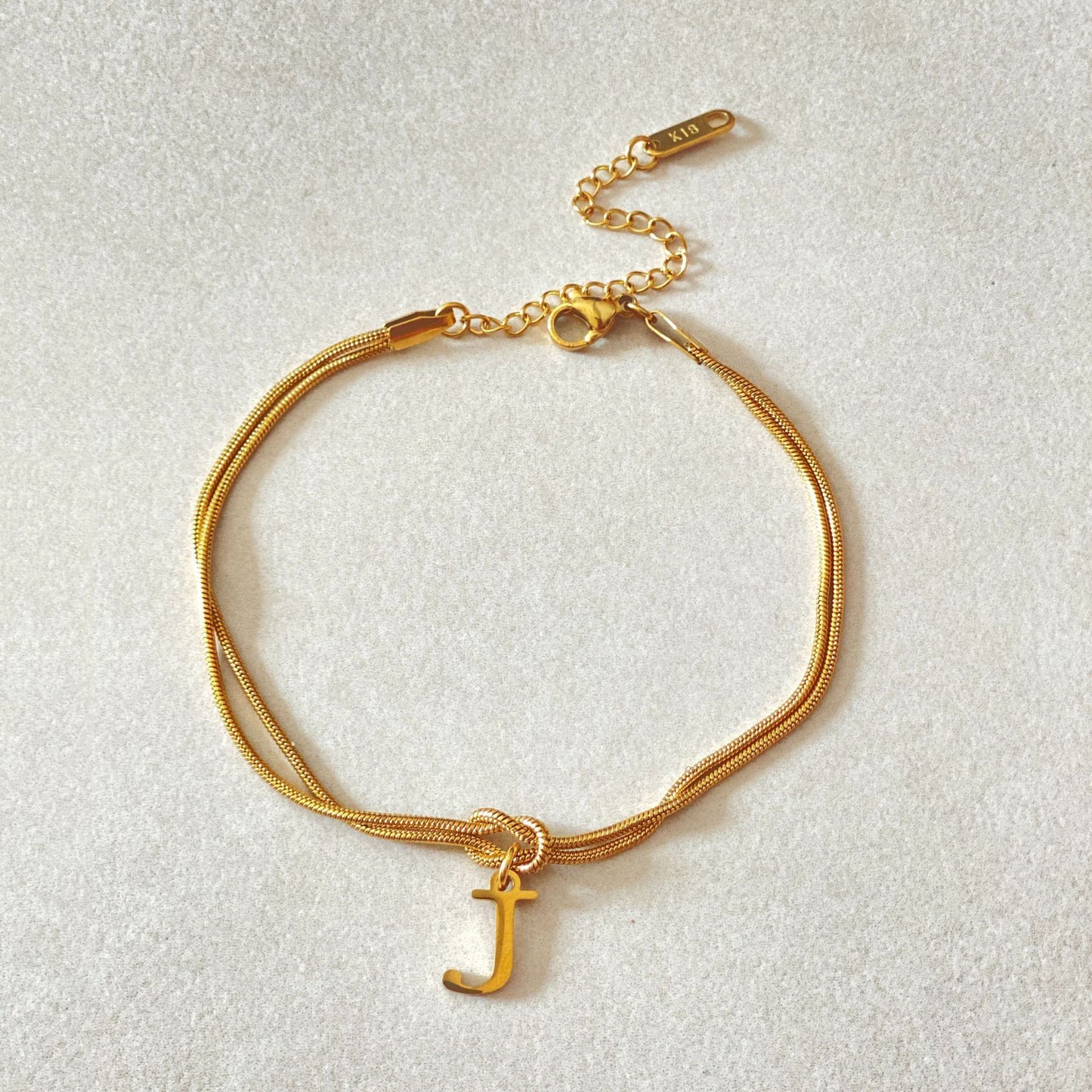 Initial Love Knot Bracelet