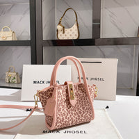 Pink Leopard Print Bucket Handbag