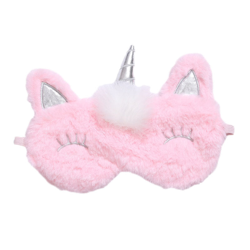 ✨ Plush Unicorn Sleep Mask – 3D Soft Eye Cover