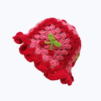 Cherry Embellished Knitted Hat