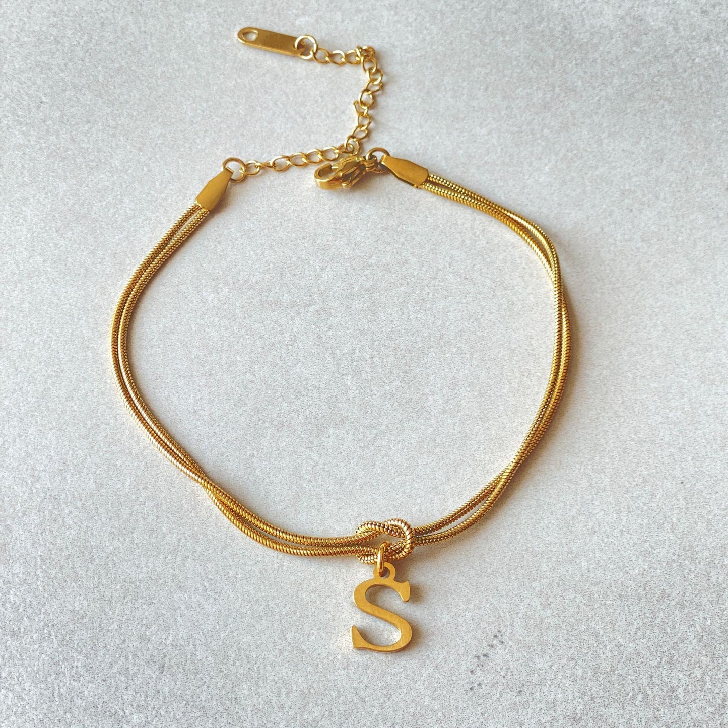 Initial Love Knot Bracelet