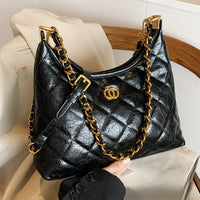 AriaLuxe Petite Armpit Bag - Quilted Chain Crossbody in Classic Colors