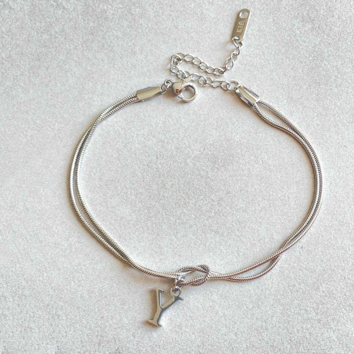 Initial Love Knot Bracelet