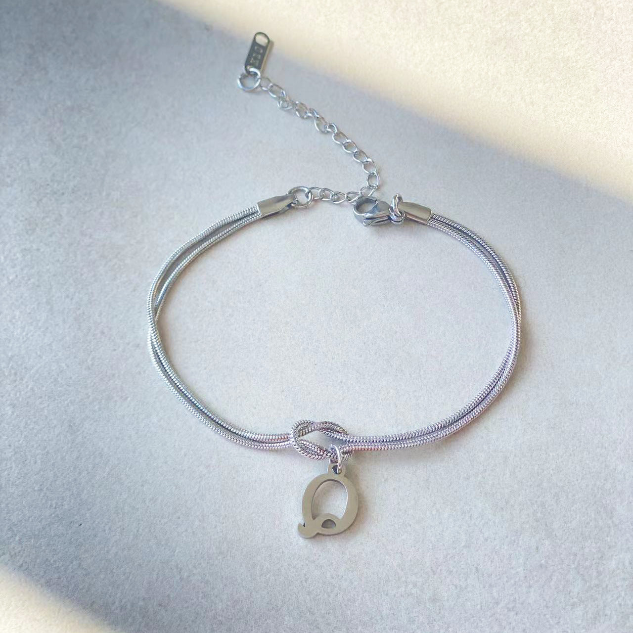 Initial Love Knot Bracelet
