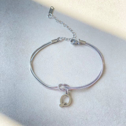 Initial Love Knot Bracelet