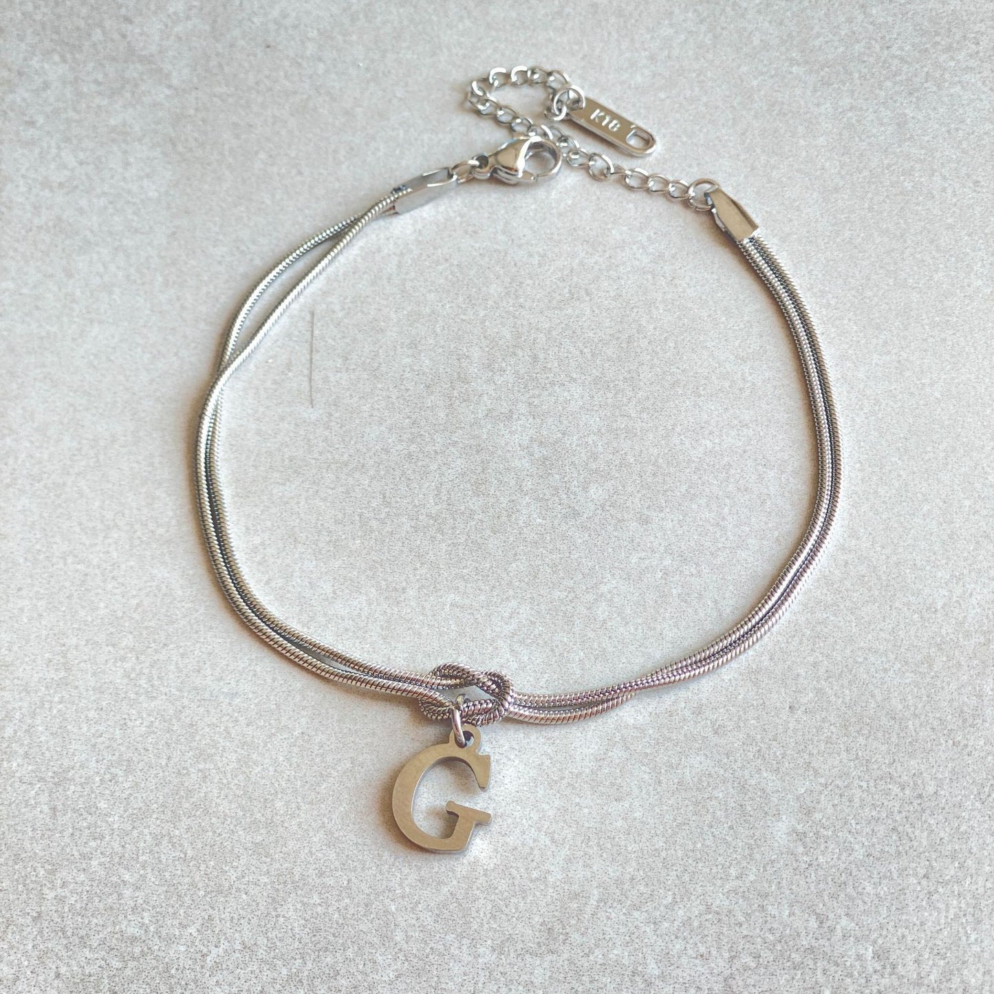 Initial Love Knot Bracelet