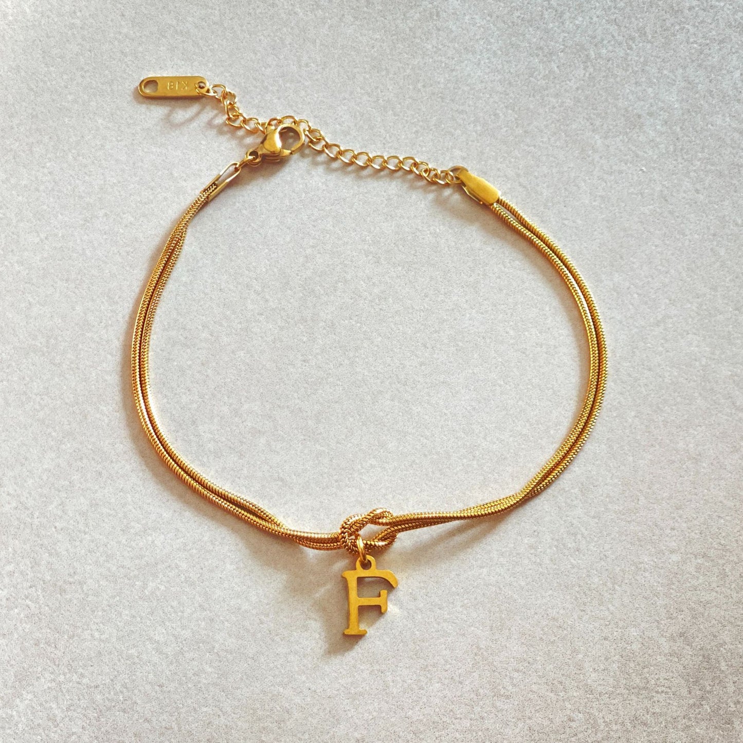 Initial Love Knot Bracelet