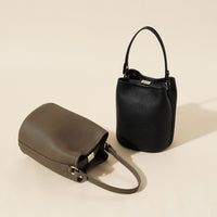 Genuine Cowhide Leather Urban Bucket Bag