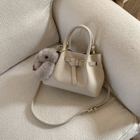 Velvet Luxe Bucket Bag - Suede with Pendant Accents