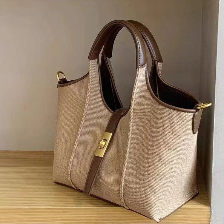 AriaLuxe Parisian Bucket Crossbody - European Retro Spacious Tote