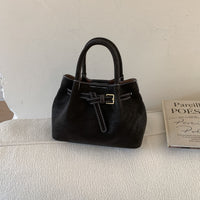 Velvet Luxe Bucket Bag - Suede with Pendant Accents