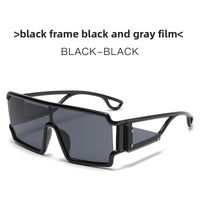 One-Piece Shield Sunglasses – Oversized Square Wraparound Frame
