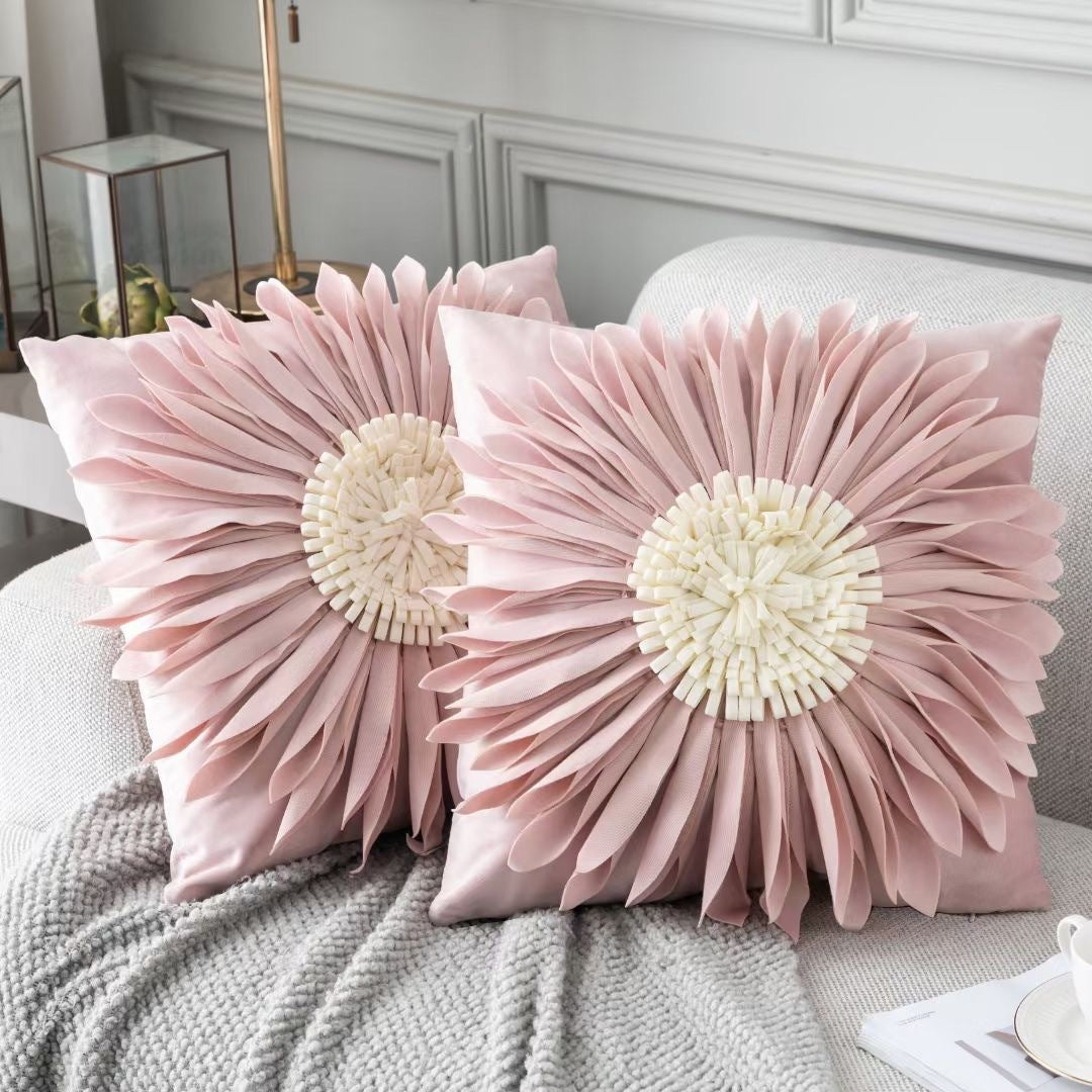 3D Flower Tufted Pillow