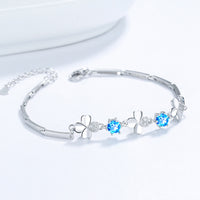Aria Clover Sterling Silver & Zircon Bracelet