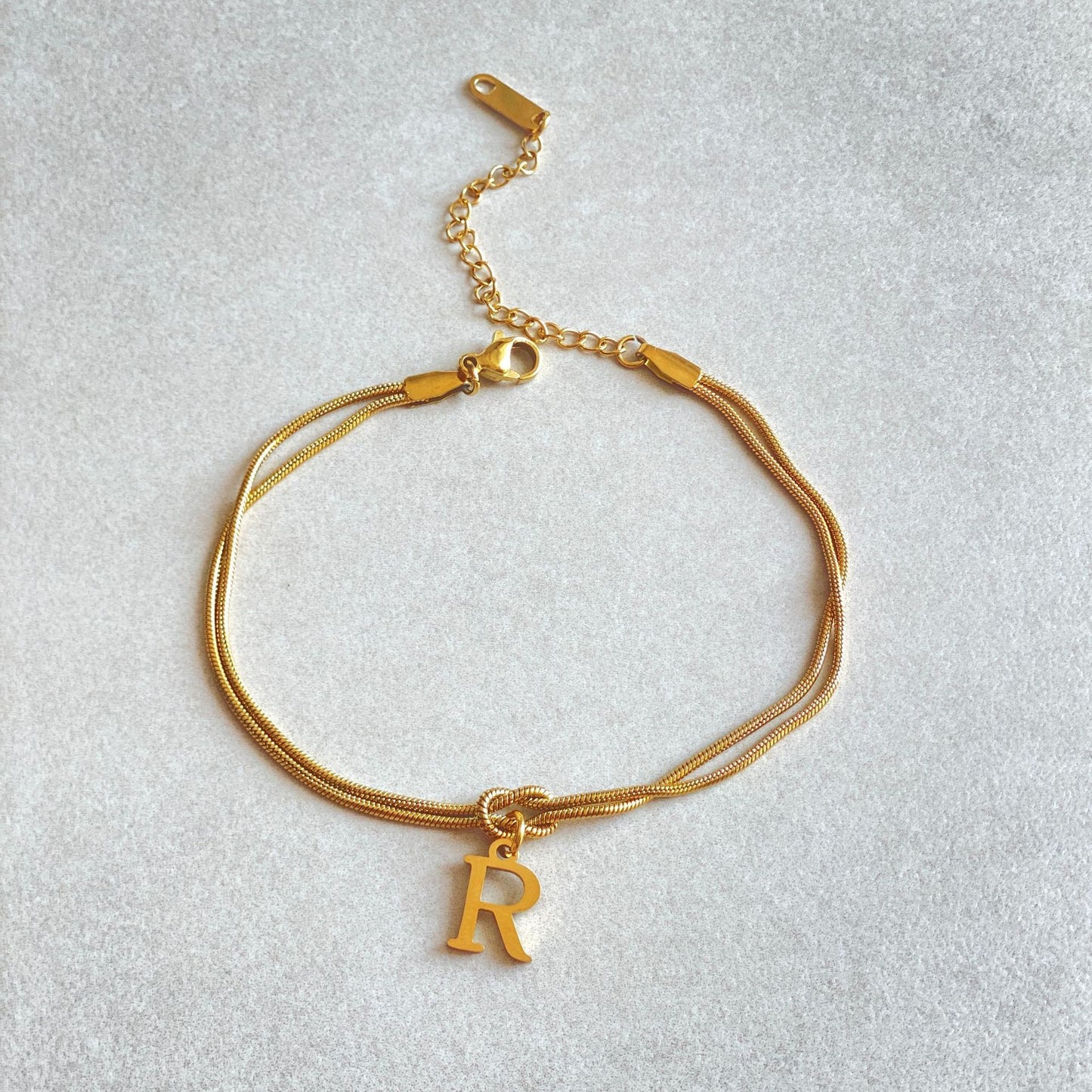 Initial Love Knot Bracelet