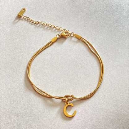 Initial Love Knot Bracelet