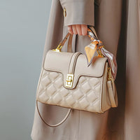 AriaLuxe Grand Dame Tote - Genuine Leather Shoulder Bag for Women