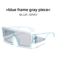 One-Piece Shield Sunglasses – Oversized Square Wraparound Frame