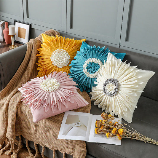 3D Flower Tufted Pillow