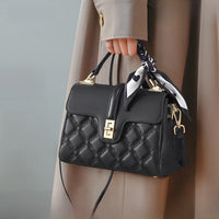AriaLuxe Grand Dame Tote - Genuine Leather Shoulder Bag for Women