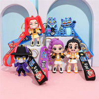 Anime Character Keychain with Gold Buckle