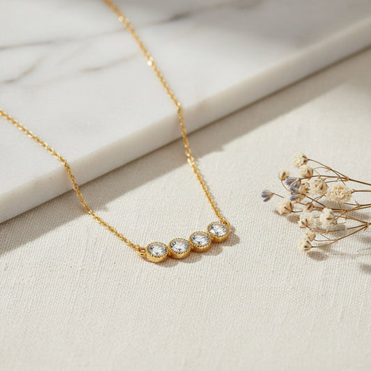 Aria Four-Stone Moissanite Necklace