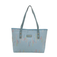 AriaLuxe Color Block Canvas Tote - Striped Large Capacity Shoulder Bag