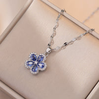 The Pétale Zircon Bloom Necklace — Adjustable Titanium Steel