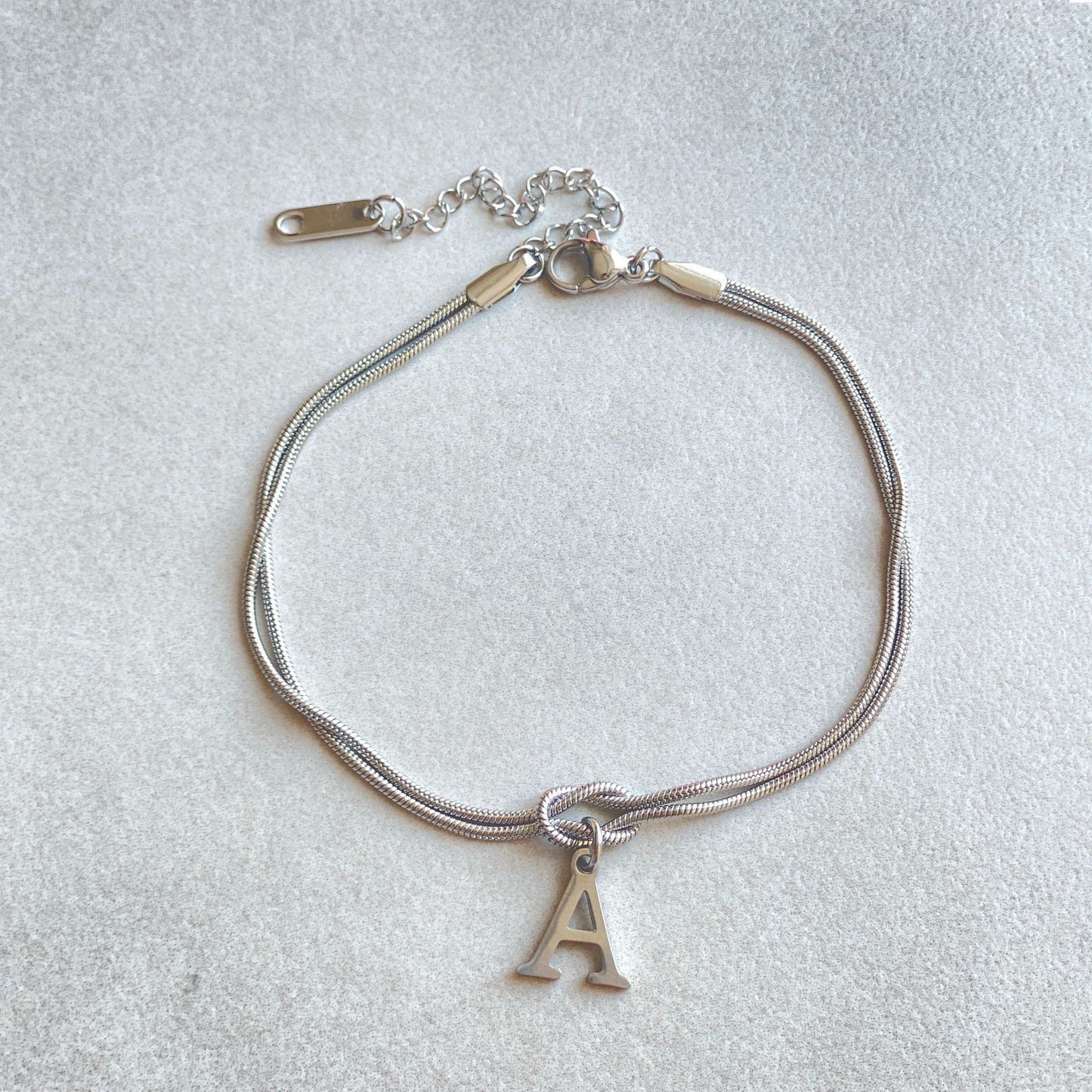 Initial Love Knot Bracelet