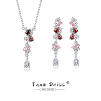Sterling Silver Zircon Necklace and Earring Set