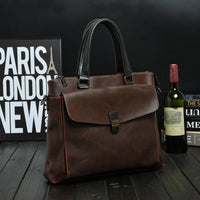 Mens Vintage PU Leather Briefcase